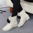 thumbnail image 3 of NOKIO Women'S Fashionable Waterproof Ankle Boots Women Rain Shoes Cute Bow Knot Low Tube Water Shoes Overshoes Rubber Shoes Waterproof Women Rain Boots Women'S Wide Calf Rain Boots, 3 of 7