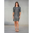 thumbnail image 2 of Womens Boat Neck Shimmery Mini Dress, 2 of 10