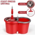 thumbnail image 7 of Spin Mop and Bucket System, Bucket System with Wringer Set for Floor Cleaning, 61 inches Telescoping Mop Rod for Office and Home Use, Red, 7 of 7