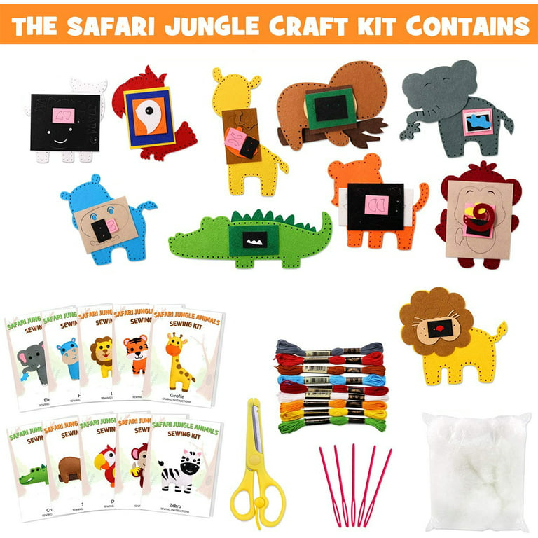  DeFieltro Sewing Kit for Kids Forest Animals Creative &  EDUCACIONAL - Beautiful Complete Sewing Craft Kit with Easy-Perforation  Felt for Kids - Beginners Sewing Kit for Hours of Fun Ages 8-12 
