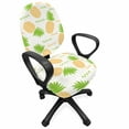 thumbnail image 1 of Tropical Office Chair Slipcover, Herringbone Stripes with Dots Background Summer Fruits Arrangement, Protective Stretch Decorative Fabric Cover, Standard Size, Fern Green and Orange, by Ambesonne, 1 of 5