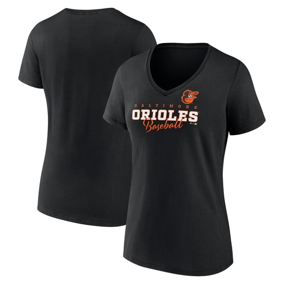 Women's Black Baltimore Orioles Back In Business V-Neck T-Shirt