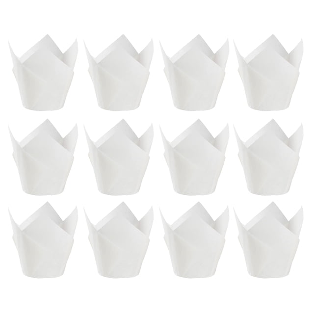 MasteelfCA 150pcs Oil-proof Cake Wrapping Paper Solid Cake Paper Holder Party Paper Cup (White)
