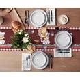 thumbnail image 3 of Table Runner Dresser Scarves 48 Inch Long, Red Retro Chef with Folk Cooking Food Linen Dining Table Runners Buffalo Plaid Frame Tabletop Scarf for Wedding Holiday Party Kitchen, 3 of 7