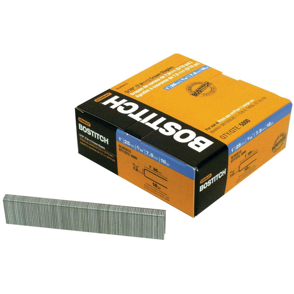 1,000pk SX50351SS-1M New Narrow Crown Finish Staples Bostitch 7/32 in 