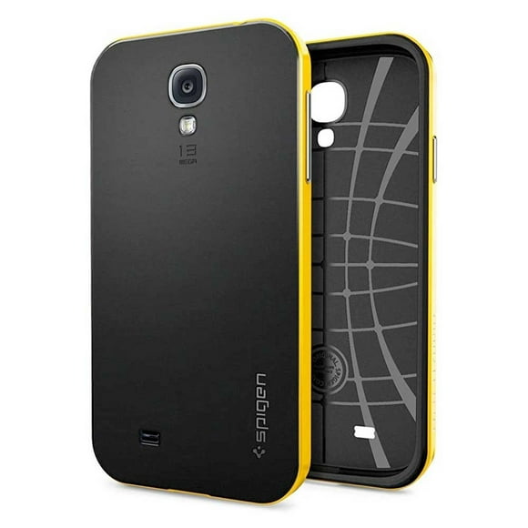 funda spigen para samsung s4 neo hybrid amarillo negro