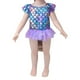 thumbnail image 2 of Ropa de muñeca y accesorios de muñeca americana de 18 pulgadas Hugo Traje de baño morado, 2 of 2
