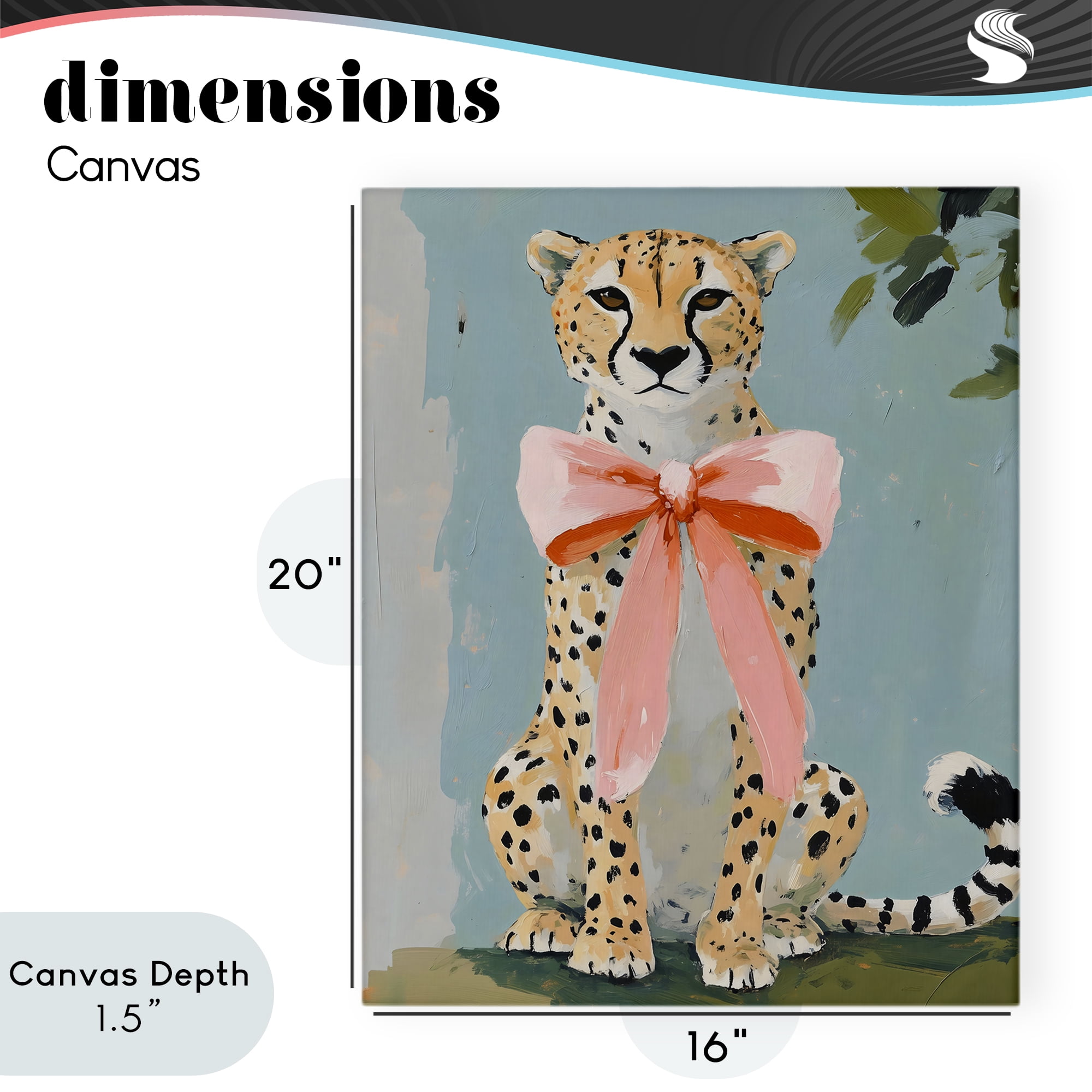 Stupell Industries Cheetah with Big Pink Bow Canvas Wall Art, design by The Prints Vibe