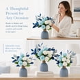 Artificial Flower Arrangement, Navy Blue Vase with Faux Chrysanthemum ...
