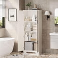 thumbnail image 3 of 60-pulgada de altura pantry gabinete kitchen almacenamiento con 2 doors y adjustable estantes freestanding de madera cupboard para bathroom dining room y sala de estar (blanca), 3 of 7