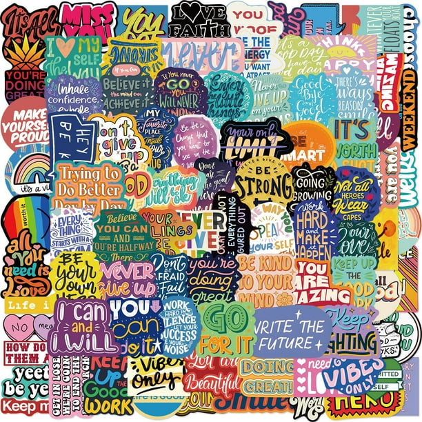 Pegatinas motivacionales, 100 unidades, citas coloridas e inspiradoras