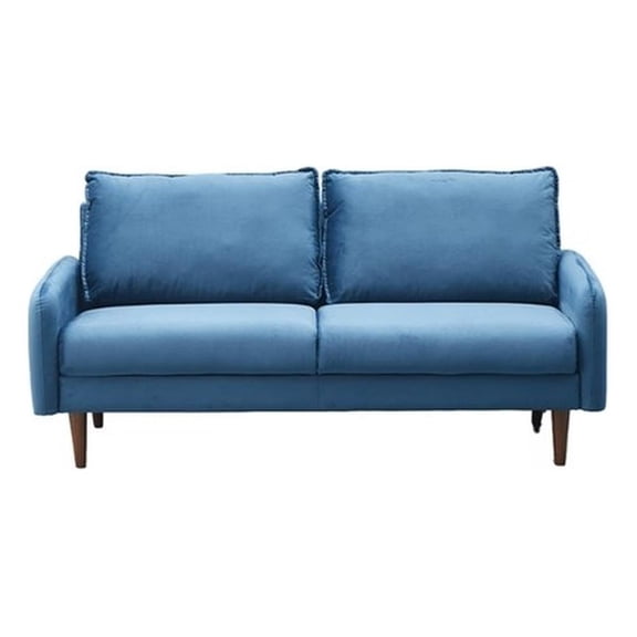 Kingway Furniture Hambrok Velvet Living Room Sofa in Prussian Blue