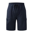thumbnail image 4 of Men's Camouflage Cargo Shorts Elastic Waist Drawstring Shorts Relaxed Fit Outdoor Hiking Camo Stretch Big & Tall Camo Cargo Pants Multi Pockets Twill Quick Dry Pants,Blue 2XL, 4 of 4