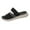 Black, variant on Womens Slides Sandals Woven Straps Slip on Thick Sole Comfortable Open Toe Shoes for Spring Summer Casual Outfit