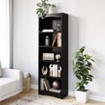 thumbnail image 1 of CorLiving Hawthorn Engineered Wood 5-Tier Adult Standard Bookcase with 4 Adjustable Shelves, Black, 1 of 7