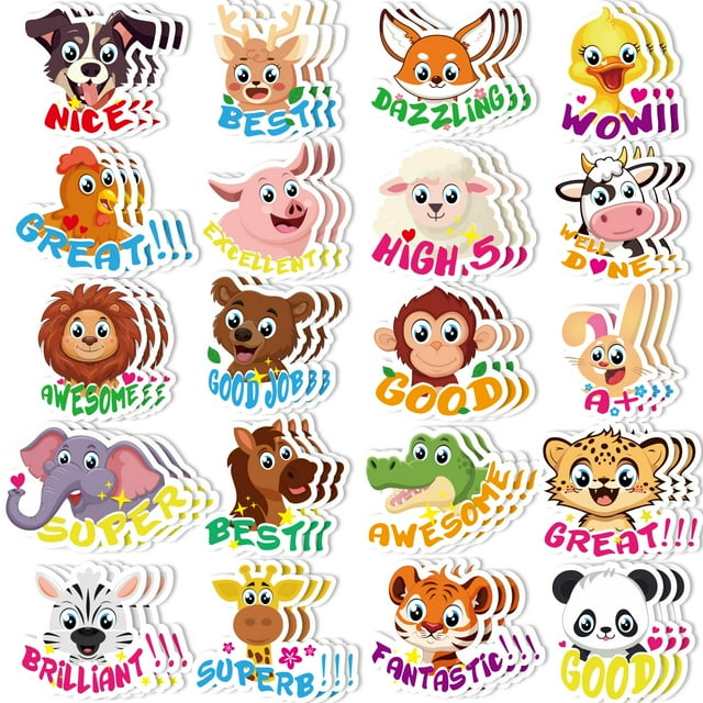 Pegatinas Jetec Scratch and Sniff, 300 unidades, para niños y animales