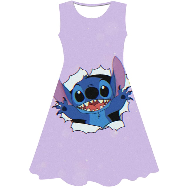 Vestidos de moda de punto para niñas de Disney, ropa de princesa para niños, estampado de punto de dibujos animados, moda de verano, vestido de punto de Disney 8T Gao Jinjia LED