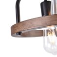 thumbnail image 6 of SHZICMY Industrial Flush Mount Light, 12.6" Width 3-Light Wood Metal Farmhouse Chandelier Ceiling Light Fixture for Kitchen, Foyer, Laundry Farmhouse Lighting Industrial Ceiling Lamp, 6 of 14