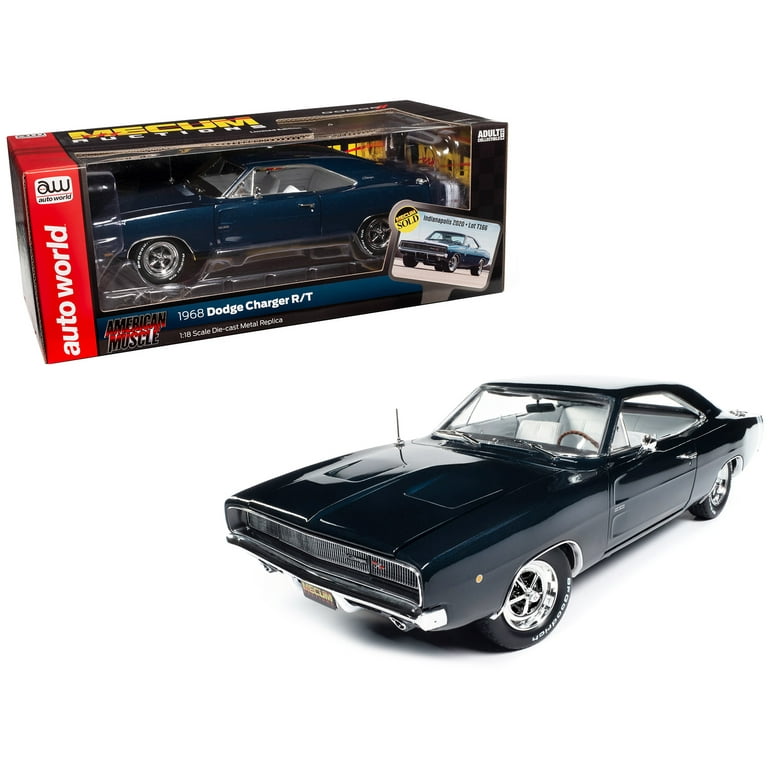 ミニカー RACING CHAMPIONS 1/18 1968 DODGE CHARGER Diecast 1968 Dodge Charger R/T Dark Blue Metallic with White