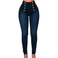 thumbnail image 6 of TAIAOJING Women's Skinny Jean High Waist Casual Jeans Trousers Trendy Double Multi Button Slim Fit Elastic Double High Waist Skinny Jeans, 6 of 7