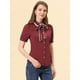 thumbnail image 2 of INSPIRE CHIC Blusa De Trabajo De Manga Corta Con Cuello Abullonado Y Cuello Peter Pan Para Mujer Vino rojo M, 2 of 5