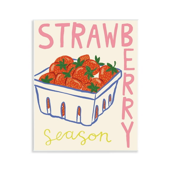 Stupell Industries Summer Strawberry Season Food & Beverage Painting Unframed Art Print Wall Art, 11 x 14