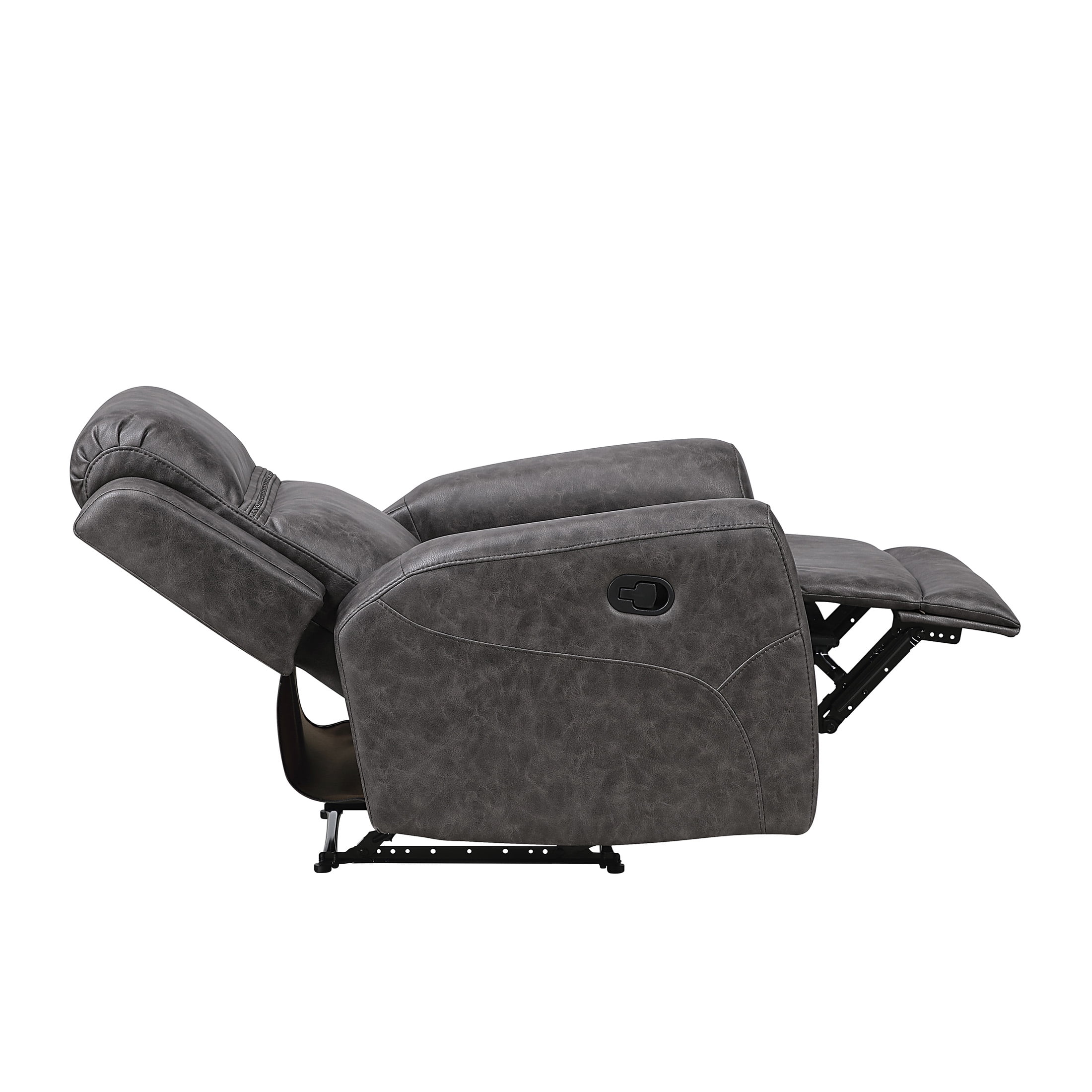 OakvillePark Vensley Microfiber Manual Reclining Chair, Charcoal