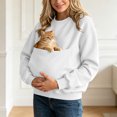 thumbnail image 4 of COMVALUE Cat Pouch Hoodie Pet Carrier Hoodies Women Oversized Kangaroo Pocket Lightweight Sweatshirts for Carriering Dogs (White, XL), 4 of 6