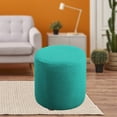 thumbnail image 3 of Round Ottoman Covers Slipcover Stretch Footstool Protector Covers Soft Footrest Ottoman Seating Ottoman Throw Cover for Living Room Indoor Outdoor Dark Green, 3 of 7