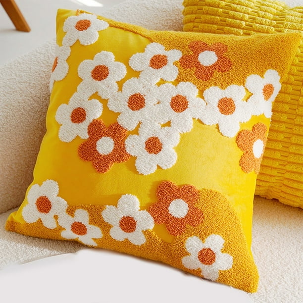 Decoración del hogar, decoración de habitaciones, decoración de paredes, funda de almohada con bordado floral estéreo, funda de almohada para sofá, funda de cojín para sala de estar, adornos decorativ