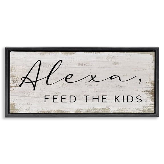 Stupell Industries Eclectic Feed The Kids Humor Black Floating Frame Canvas Art, 25 x 11, by Lil' Rue