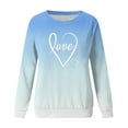 thumbnail image 3 of Womens Valentines Day Love Printing Gradient Long Sleeve Crewneck Sweater Pullover, 3 of 3