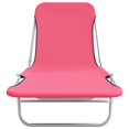 thumbnail image 2 of vidaXL Chaises Longues Pliantes 2 Pcs Acier et Tissu Rose, 2 of 5