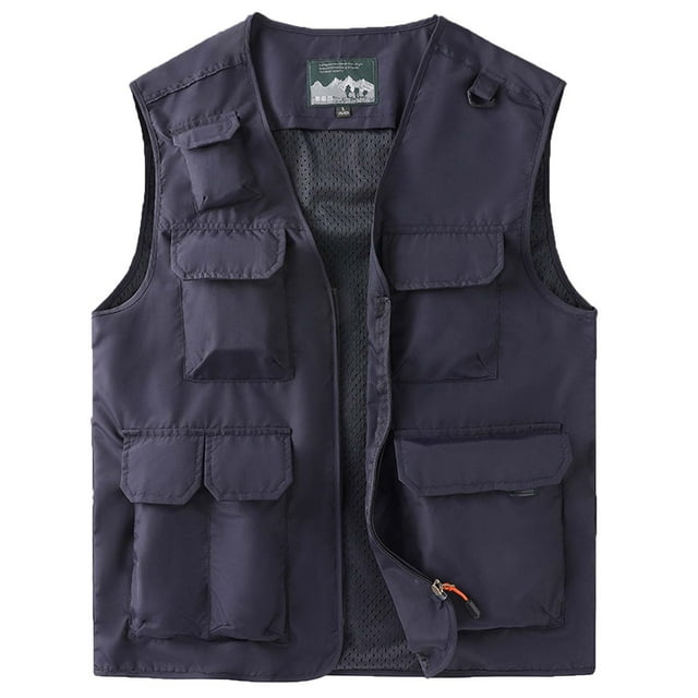 LOVZFMLL Jackets for Men's Work Clothes Jacket Solid Color Stand Collar Multiple Pockets Outdoor Sports Photography Coat