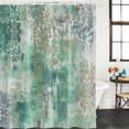 thumbnail image 2 of Teal Blue Boho Shower Curtain, Waterproof Shower Curtains for Bathroom, Vintage Ethnic Tribe Abstract Art Washable Fabric Bathtub Curtain Set Bath Decor with 12 Hooks Long 72"x84", 2 of 8