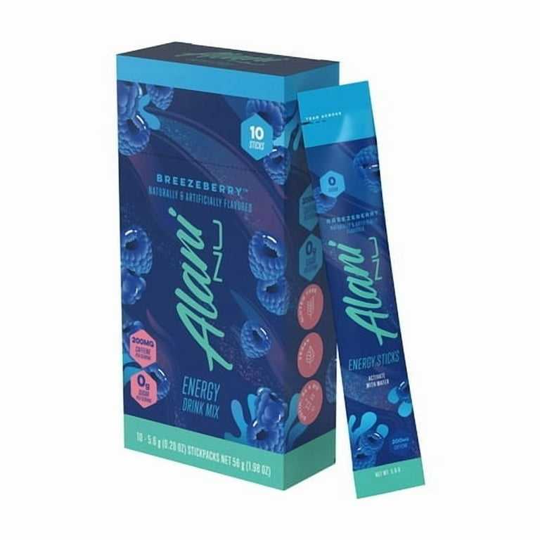 Alani Nu Energy Sticks, Breezeberry, 10 Count, 200mg Caffeine