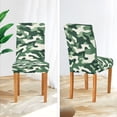 thumbnail image 3 of Yayeee 2 Pack Dining Chair Covers Stretch Parson Chairs Slipcovers Seat Protector, Light Green Camouflage Design, 3 of 6