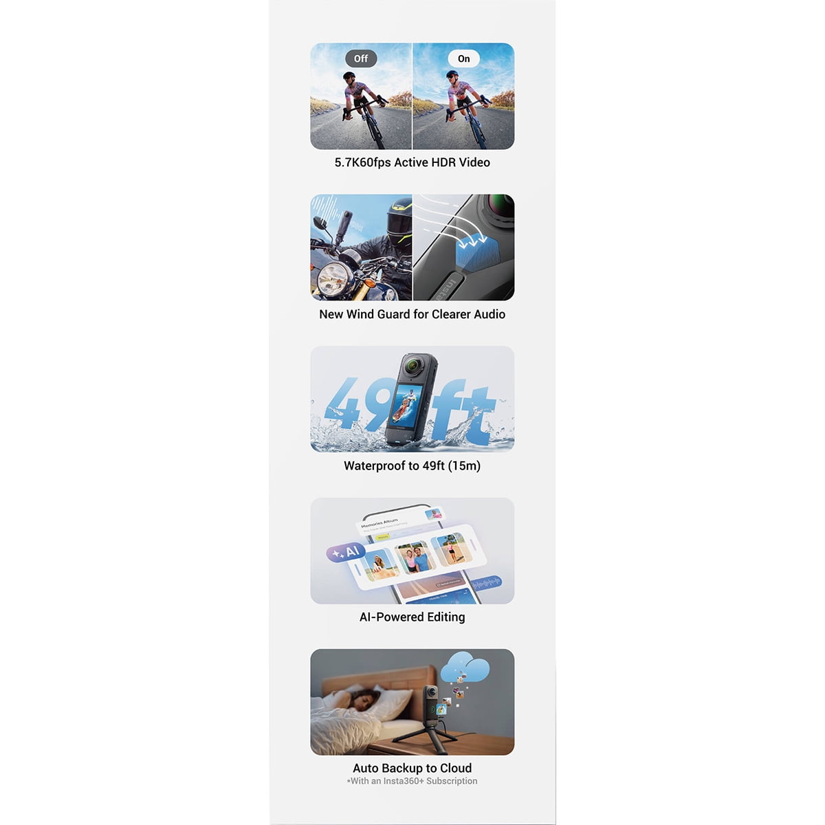 Insta360 X5 8K 360 Action Camera Essentials Bundle