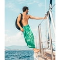 thumbnail image 3 of HAPPY BAY Men's Pareo Regular Surfing Dashiki Sarong Long Swim Beach Wrap One Size Sun, Green Summer Vacation Aloha, 3 of 5