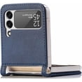 thumbnail image 4 of Case for Galaxy Z Flip 4 5G 5G,  Galaxy Z Flip 4 5G Wallet PU Leather Case with Card Holder, Shockproof Full-Body Protective Cover Phone Case for Galaxy Z Flip 4 5G 2022, Blue, 4 of 13