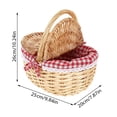 thumbnail image 2 of Wicker Storage Basket With Handle And Removable Linen Cloth Lining For Bread Fruit Picnic Home Party Organizing, 2 of 9