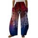 thumbnail image 1 of Pantalones sueltos informales Vintage con estampado de luna y sol para mujer, pantalones de pierna ancha informales, pantalones largos con bolsillo Fridja  hfkajh101486, 1 of 5