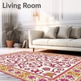 thumbnail image 2 of ODIKA 5'x7' Machine Washable Non-Slip Area Rug, Luxurious Brocade Jacquard Palatial Grandeur High Traffic Rug, Pink, 579387, 2 of 7