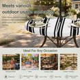 thumbnail image 6 of Round Outdoor Tablecloth with Umbrella Hole and Zipper, Black Striped Tablecloth with Elastic Waterproof, Farmhouse Aesthetic Modern Stripes Patio Table Covers for 36" - 44" Picnic Pool Tables, 6 of 9