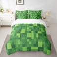 thumbnail image 2 of jejeloiu Pixelated Miners Game 7-Piece Twin Bedding Sets,Modern Geometric Checkered Bedding Comforter Set,Teens Video Games Sheet Sets For Boys Kids,Super Cozy Room Decor Reversible, 2 of 8