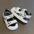 thumbnail image 4 of WUANDIXFA Toddler Boys Girls Athletic Sandals Summer Outdoor Open Toe Sport Shoes Breathable Soft Sole Lightweight Water Shoes (Black, 6.5), 4 of 7