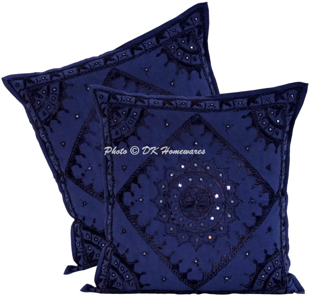 Home Decor Ethnic Embroidery Floor Traditional Cotton Cushion Cover 24" 60x60cm 