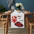 thumbnail image 2 of Red Valentine's Day Table Runner - 120 Inch Long, Kitchen Dining Table Runner Dresser Scarves, Love Heart Truck Romantic Valentines Farmhouse Decor for Coffee Tables Wedding Party Banquet, 2 of 8