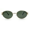 thumbnail image 4 of Classic 90s Oval Metal Rim Thick Mid Temple Fashion Sunglasses Gold - Green, 4 of 8