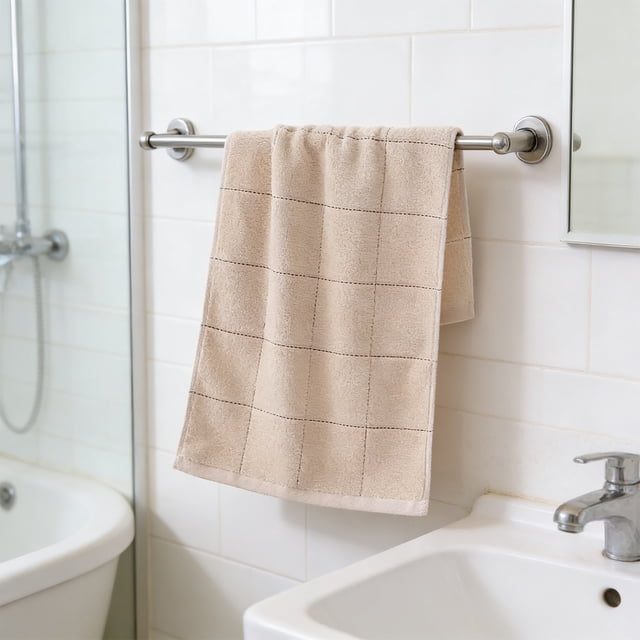 Thickened Absorbent Cotton Towel - Quick Drying Hand & Face Towel, Soft Bath Towel for Home & Travel Use, Brown, JKODE
